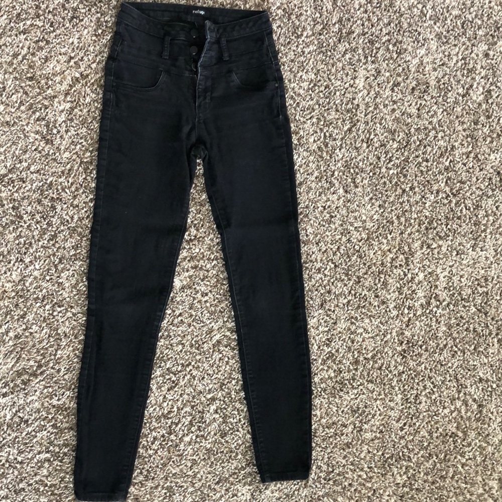 Refuge, 2, black high waisted skinny jeans